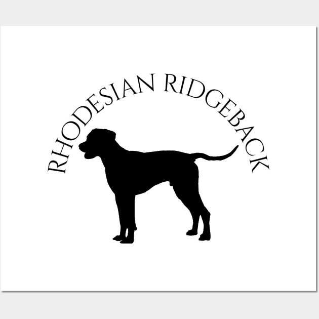 Rhodesian Ridgeback Round Text Black Wall Art by Monstershirts